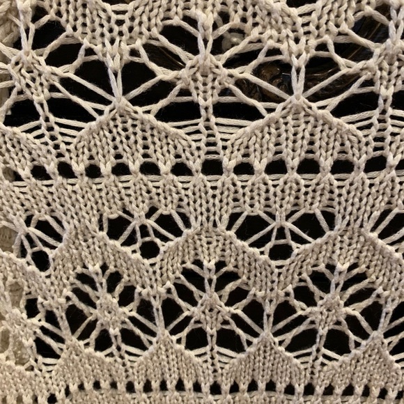 GARAGE Ivory Eyelet Crocheted Sweater In Size Medium - Picture 5 of 10